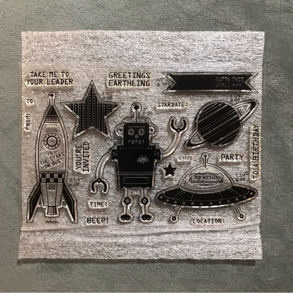 Close to my heart 18 pc clear stamps set - Outta This World